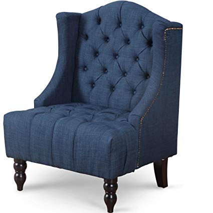 Amazon.com: Vintage Chair Modern Tall Wingback Tufted Accent