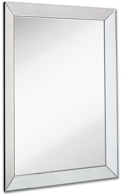 Amazon.com: Large Framed Wall Mirror with 3 Inch Angled Beveled