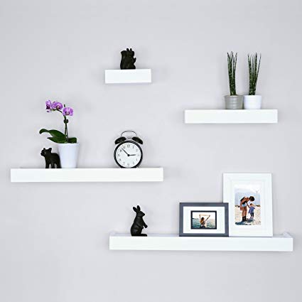 Amazon.com: Ballucci Modern Ledge Wall Shelves, Set of 4, White