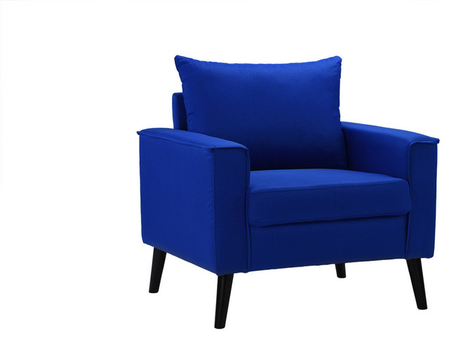 Mid-Century Modern Linen Fabric Armchair Living Room Accent Chair
