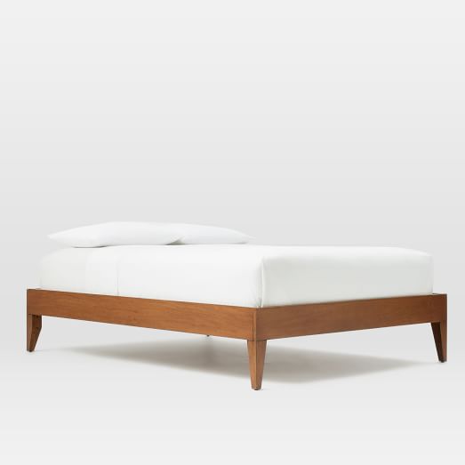 Narrow-Leg Wood Bed Frame - Acorn | west elm