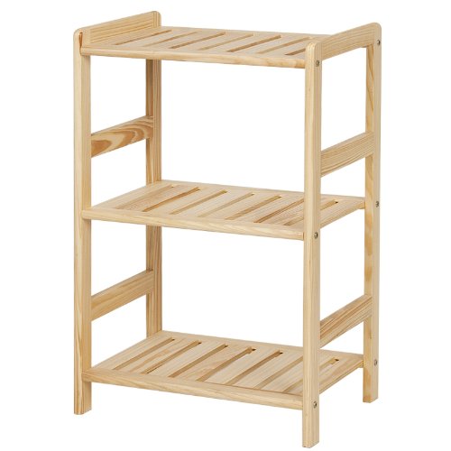 Amazon.com: Furinno FNCJ-33011 Solid Wood 3-Tier Shelf: Kitchen & Dining