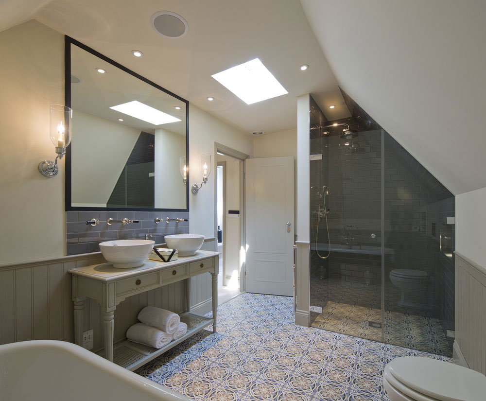 Hampstead London Residential by Peach Studio Where to hang wet towels in a small bathroom