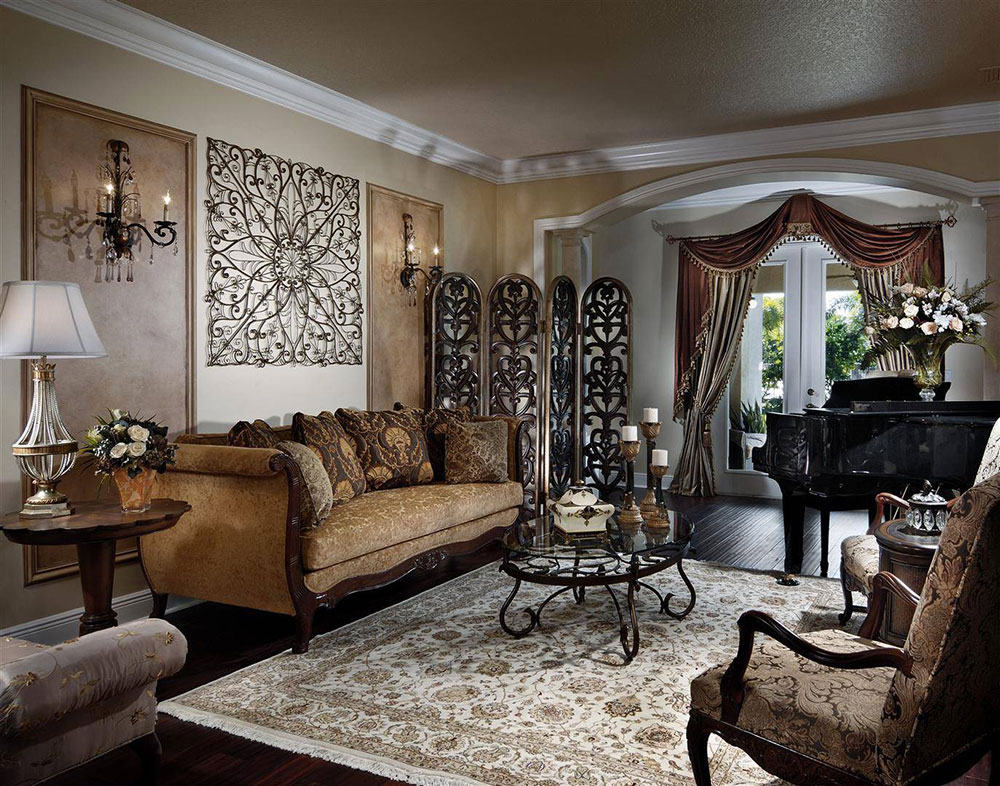 Living-Room-by-Interiors-by-Myriam-LLC What is the best placement for living room rugs?  (Replied)