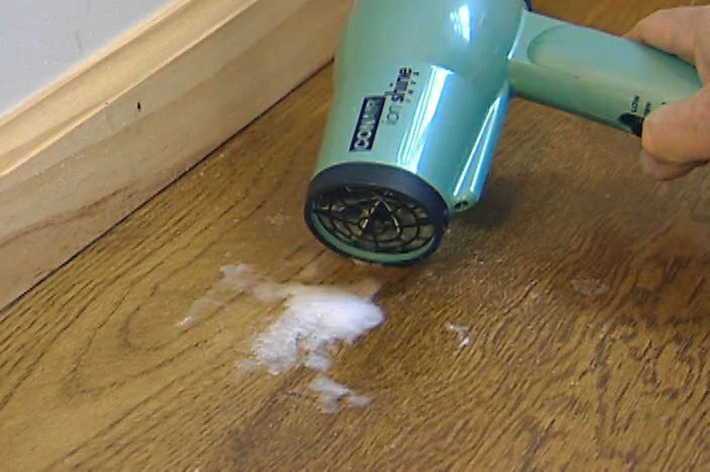 Hair dryers How to remove candle wax from walls and wood