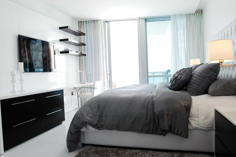 Miami-Luxury-Apartment-from-Guimar-Urbina-Interiors-Corp How high should the TV be mounted in your bedroom?  (Replied)
