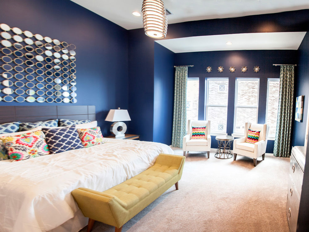 Navy-Master-Bedroom-Sawyer-Height-Houston-by-Heather-Alyce-interior design-and-home-staging beige bedroom ideas to decorate your bedroom in a neutral color