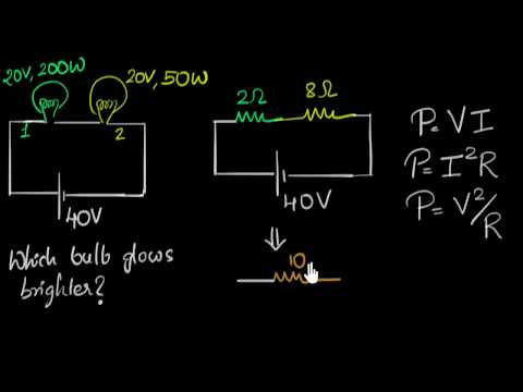 Solved example: Power dissipated in bulbs (video) | Khan Acade