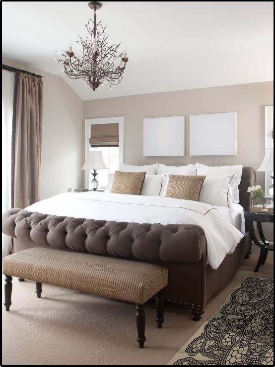 beige bedroom.. It could use a pop of color. | Traditional bedroom .