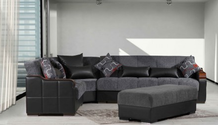 Casamode Midtown Gray Fabric Sectional - 1StopBedroom