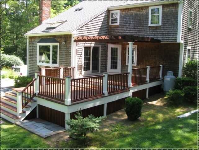 patio deck color ideas | Deck colors, Staining deck, Deck with pergo
