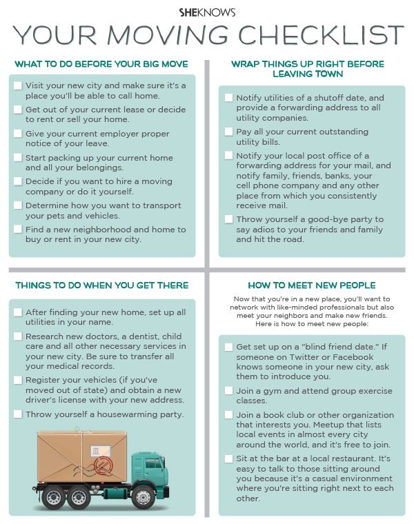 Detailed checklist for your big
state-to-state move