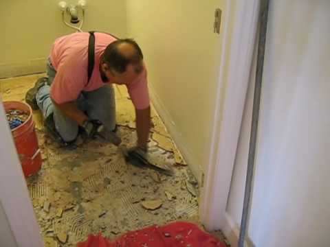 preparing for new tile floors - 06 remove bathroom tile - YouTu