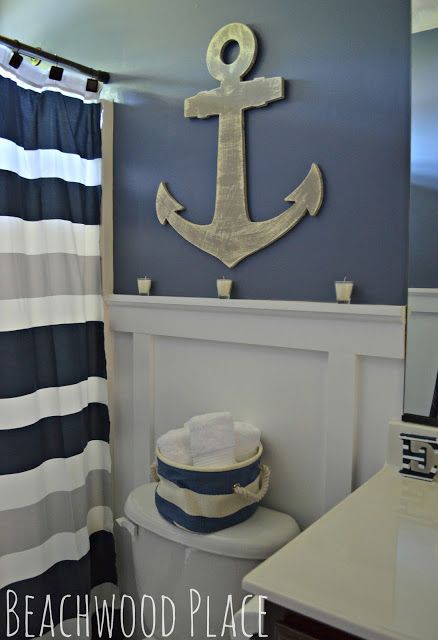 A Nautical Bathroom Retreat! | Nautical bathroom decor, Nautical .