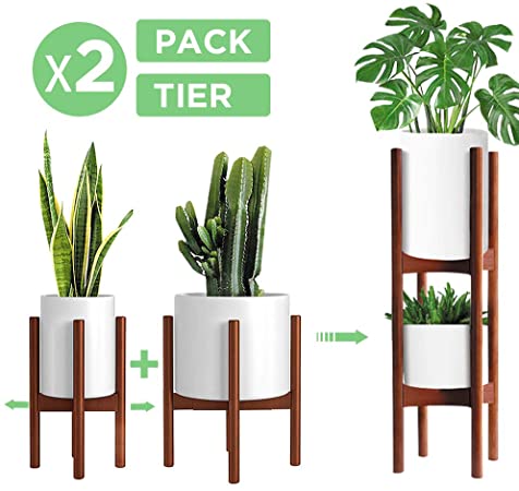 Amazon.com : 2 Pack Indoor Plant Stands, 2 Tier Tall Plant Stand .