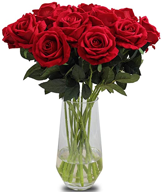 Amazon.com: Amzali Artificial Flowers, Real Looking Fake Roses .