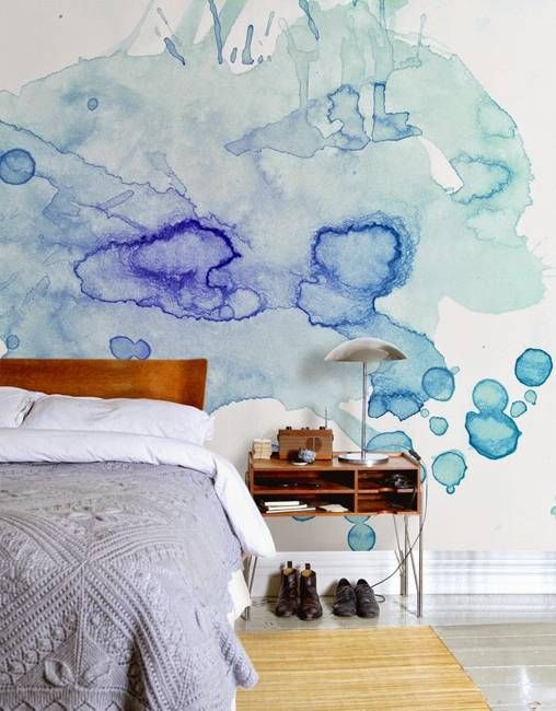 20 Modern Wall Painting Ideas, Watercolor and Ombre Painting .