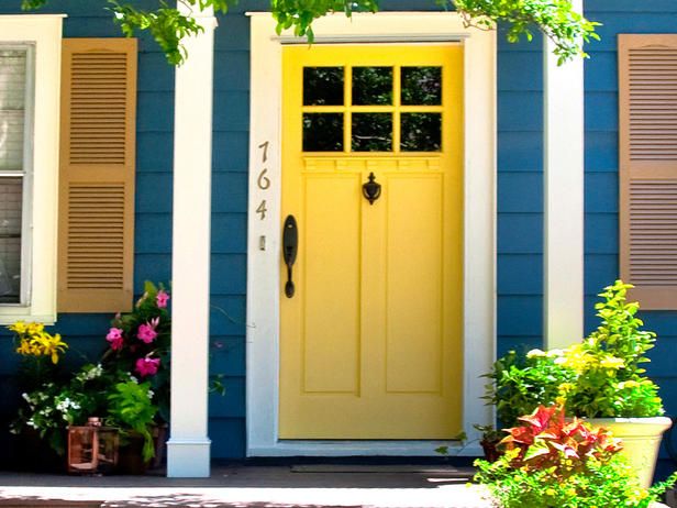 17 Inviting Front Doors | Painted front doors, Yellow front doors .