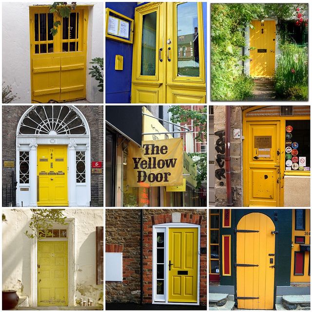 Yellow doors | Yellow doors, Yellow front doors, Exterior door colo