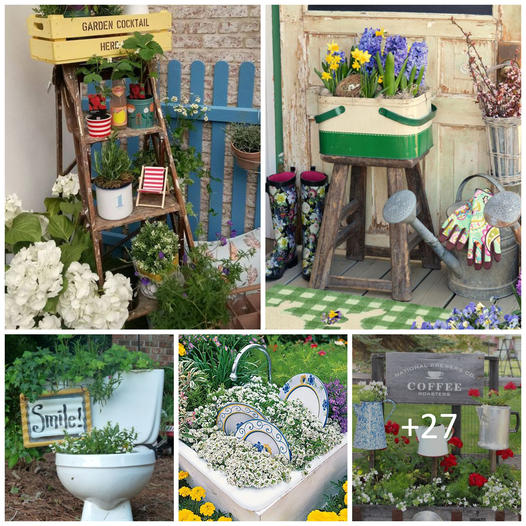 Recycled garden crafts