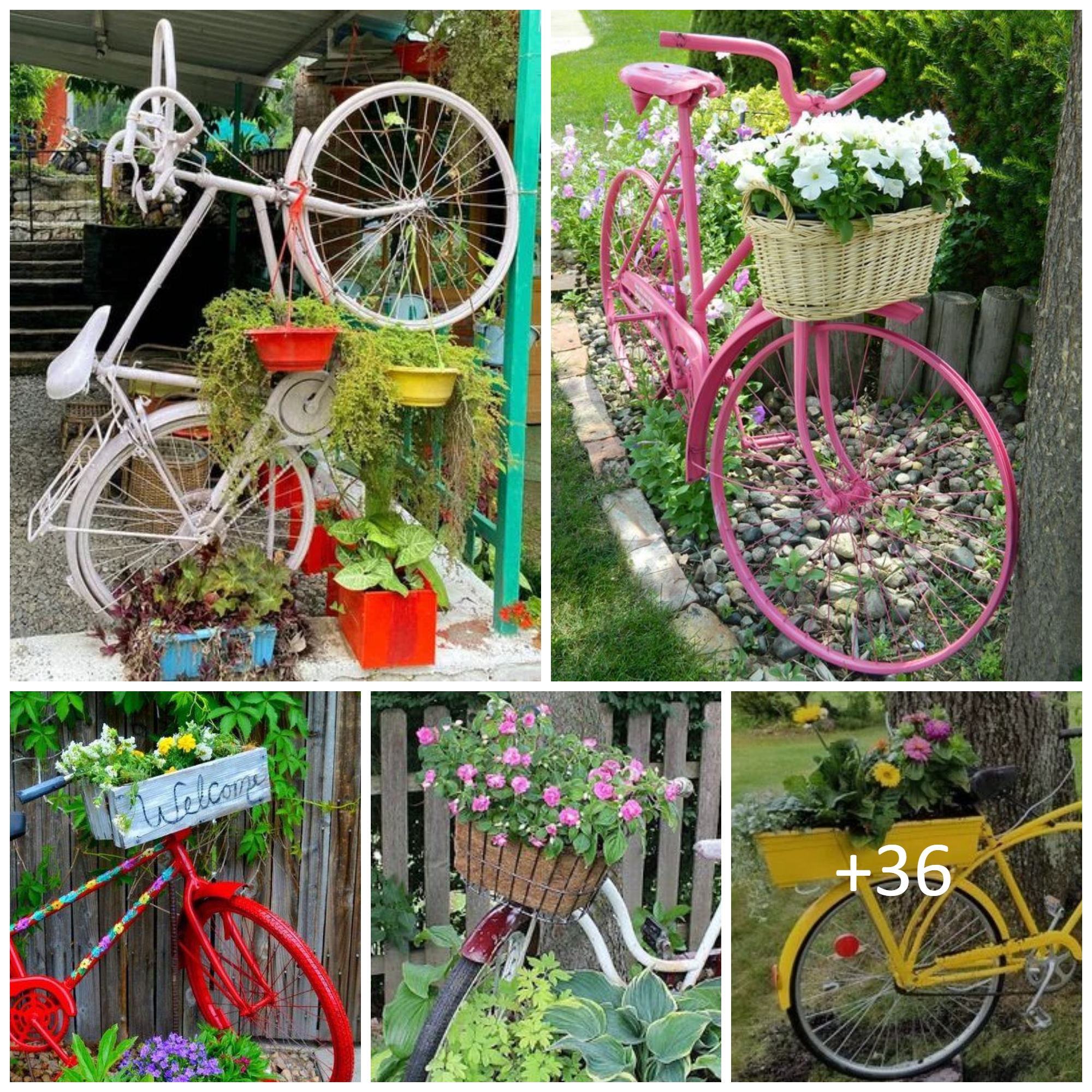Bicycle Flower Planters for the Garden or Yard