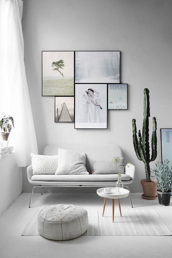 A minimalist white living room with furniture on thin legs is a great idea