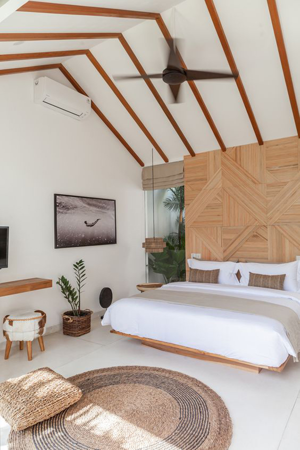 minimalist Bali bedroom villa interior