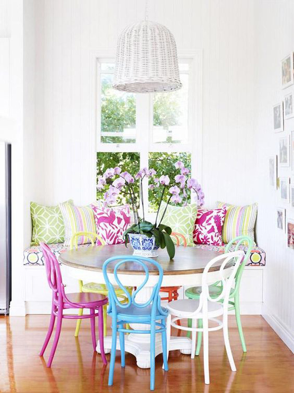 cozy-round-dining-area-with-colorful-chair