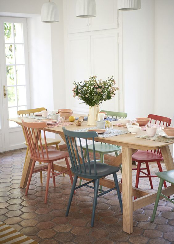 Cute decoration ideas for the dining room in pastel tones