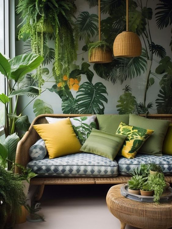 small-living-room-with-forest-wallpaper