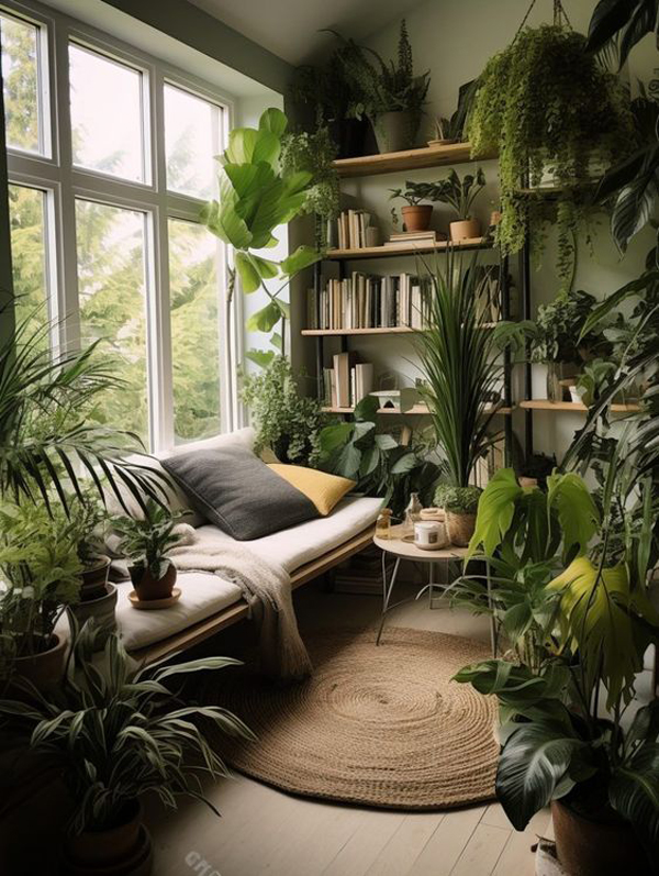 Small-living-room-design-with-plants