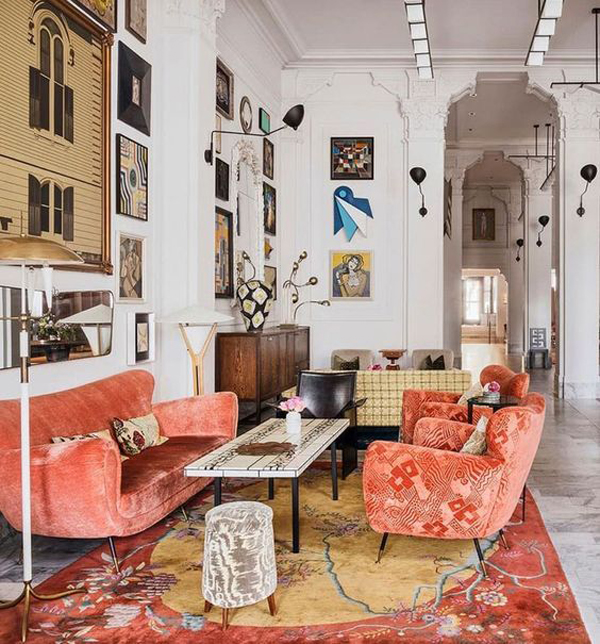 eye-catching, eclectic living rooms