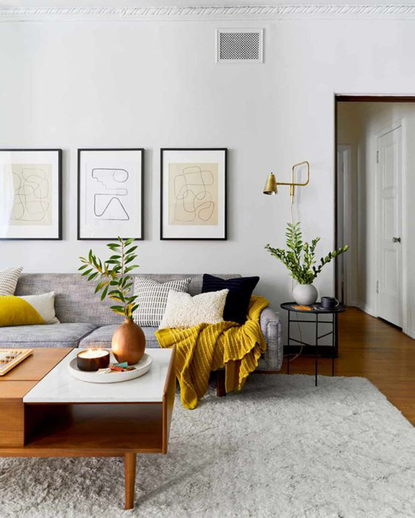 Eclectic mid-century living room design