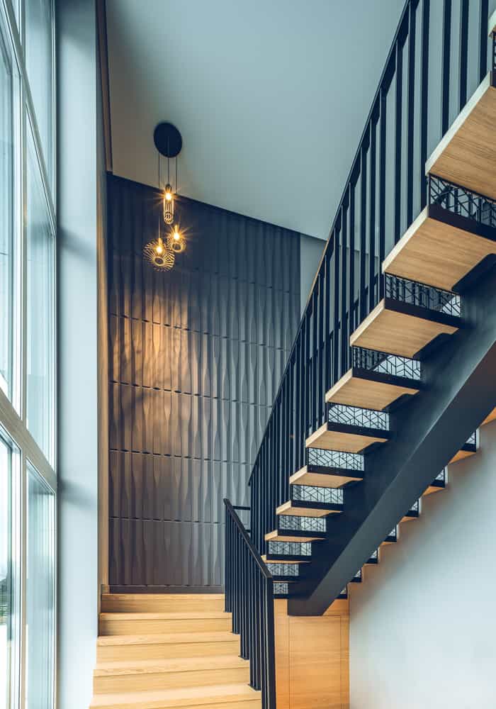 Textured Accent Wall Stairs 