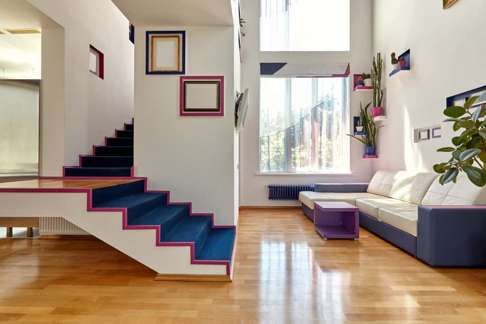 colorful blue stairs 