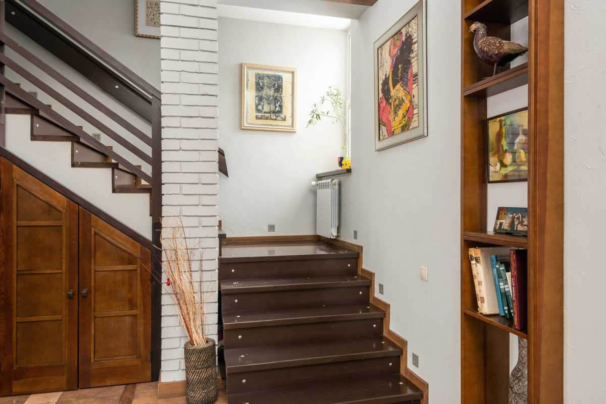 Wooden stairs in rustic house