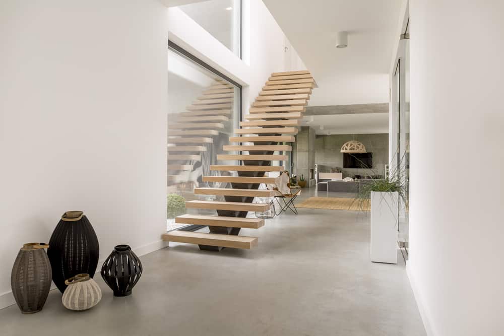 minimalist staircase in Scandinavian style