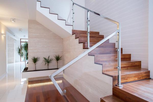 Minimalist wooden stairs