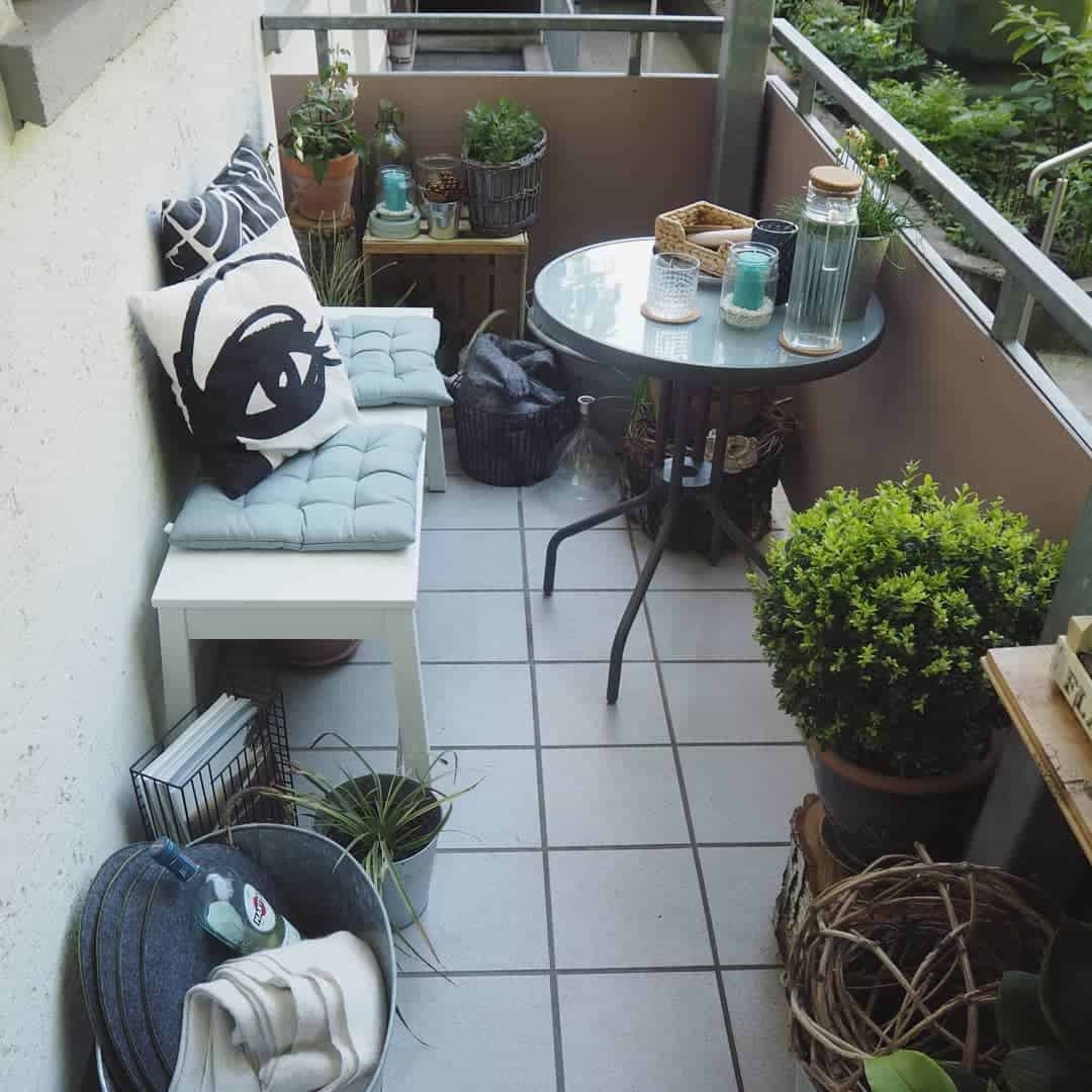 small gray apartment tiled terrace 