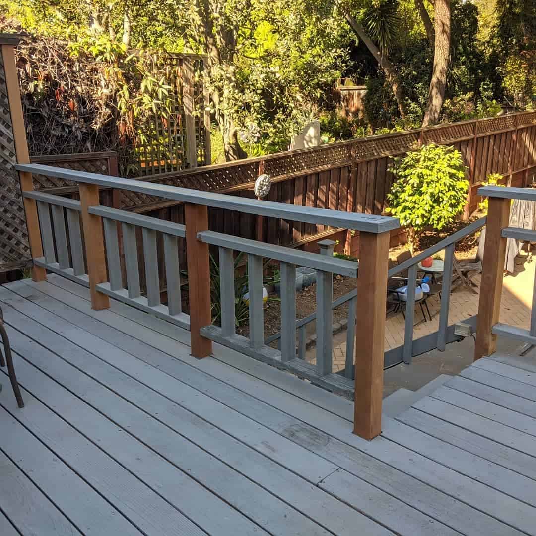 simple gray wooden deck 