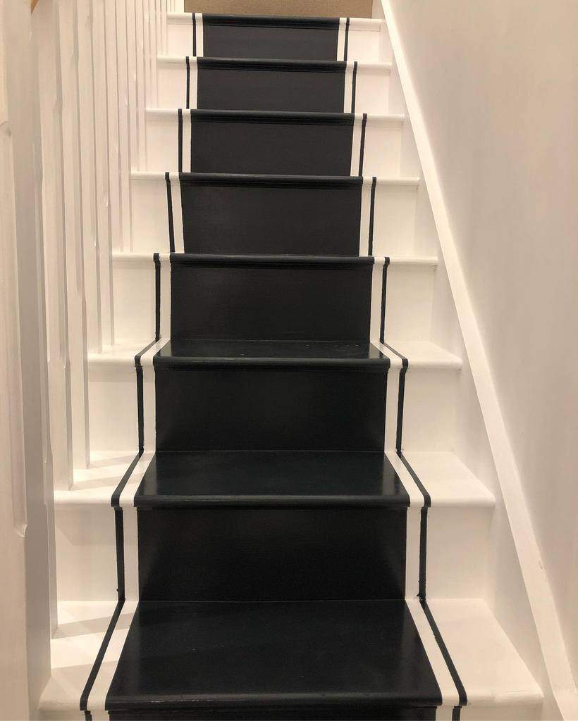 black painted stair runner