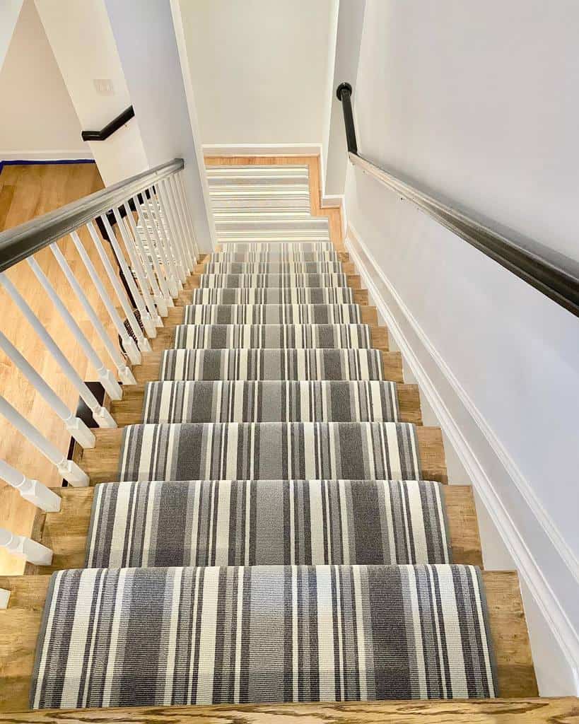 Pattern of striped stair runners 