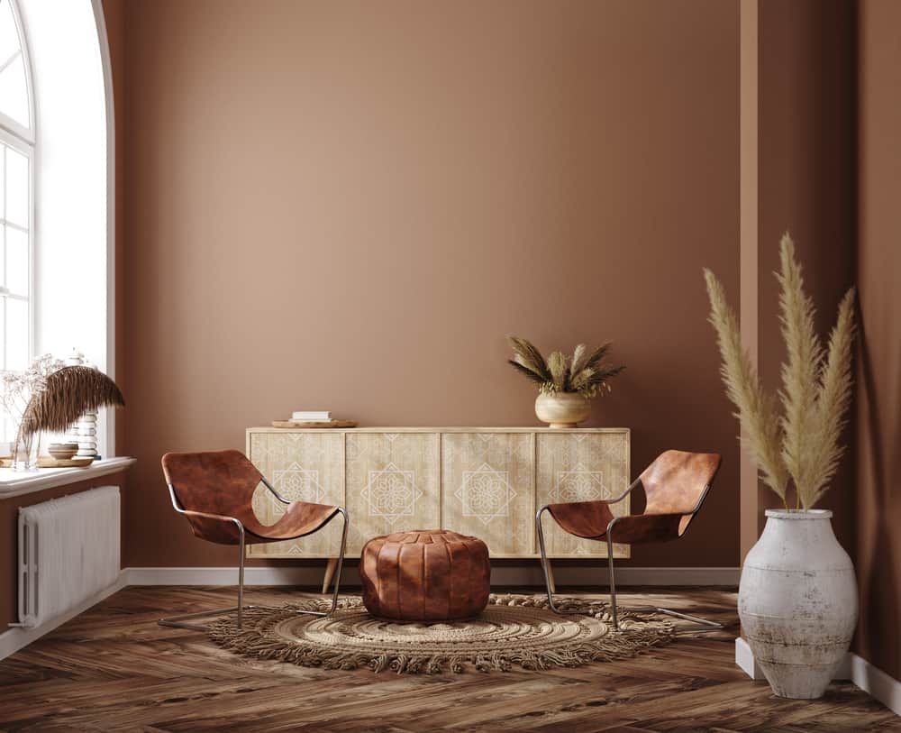 Brown boho living room