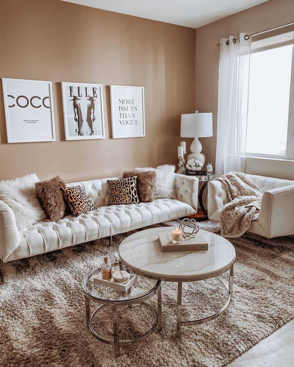 Modern brown living room 