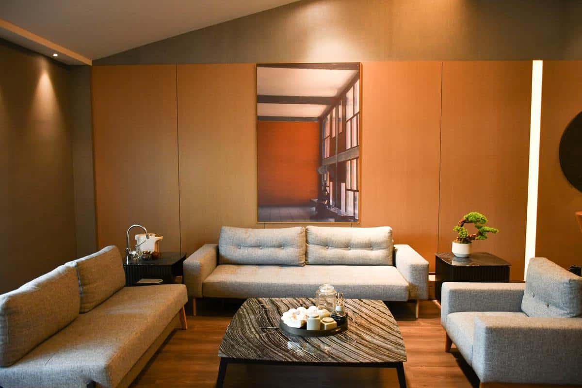 Brown modern living room 
