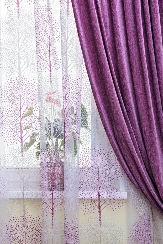 purple curtains 