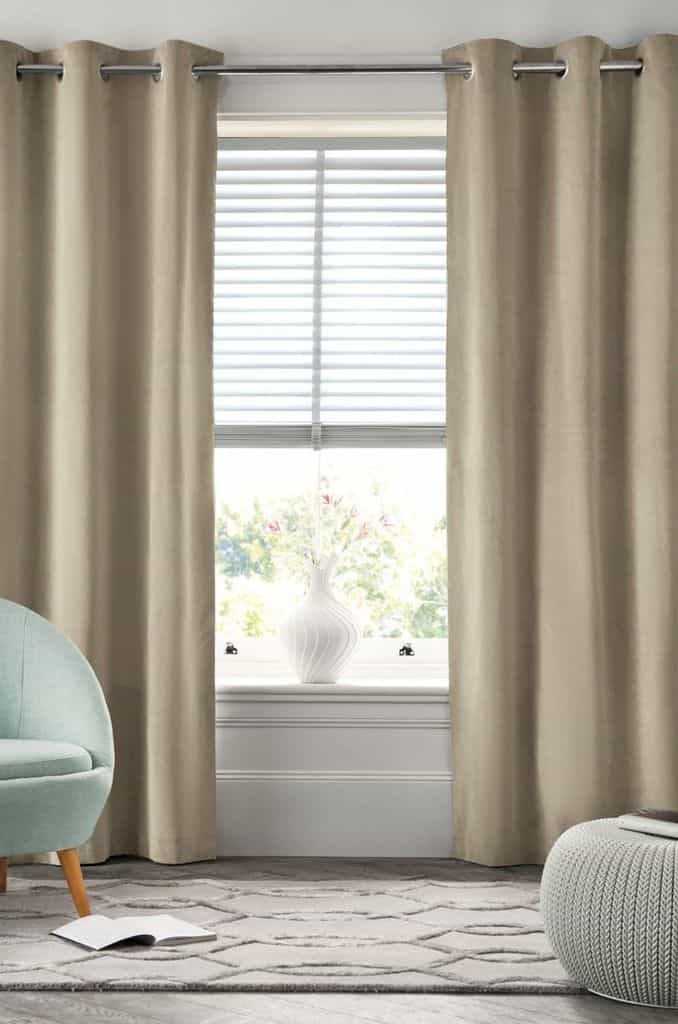 neutral, muted curtains