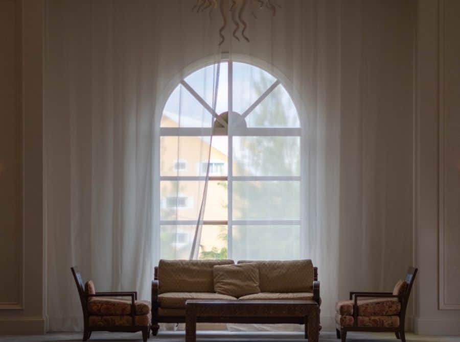 Ideas for curtains for high windows in the living room
