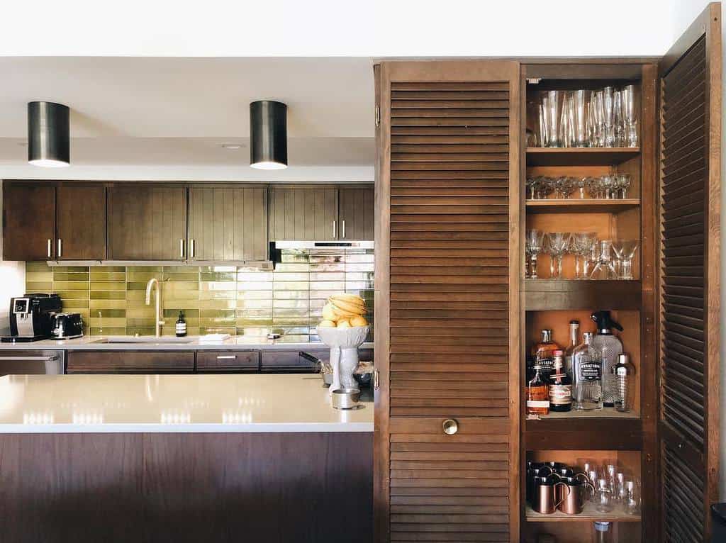 Wooden cabinet, liquor cabinet, retro kitchen