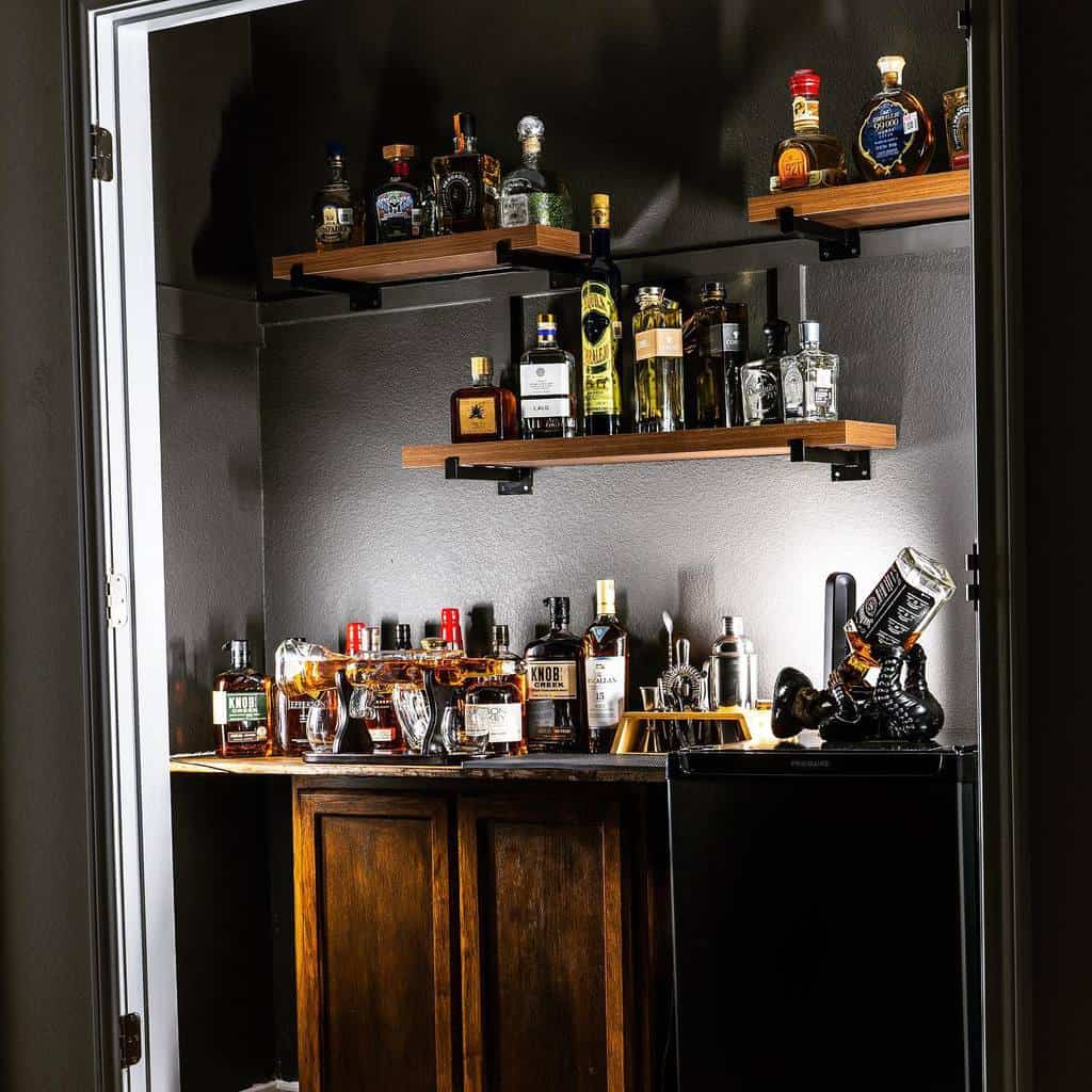 Cupboard, liquor cabinet, wooden wall shelf